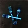 Disposable PS Material Plastic Blue Cutlery Fork