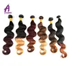 Ombre color Body Wave Brazilian Virgin Sew In Human Hair Weave, Alibaba Top Grade 9A Virgin Human Hair extension