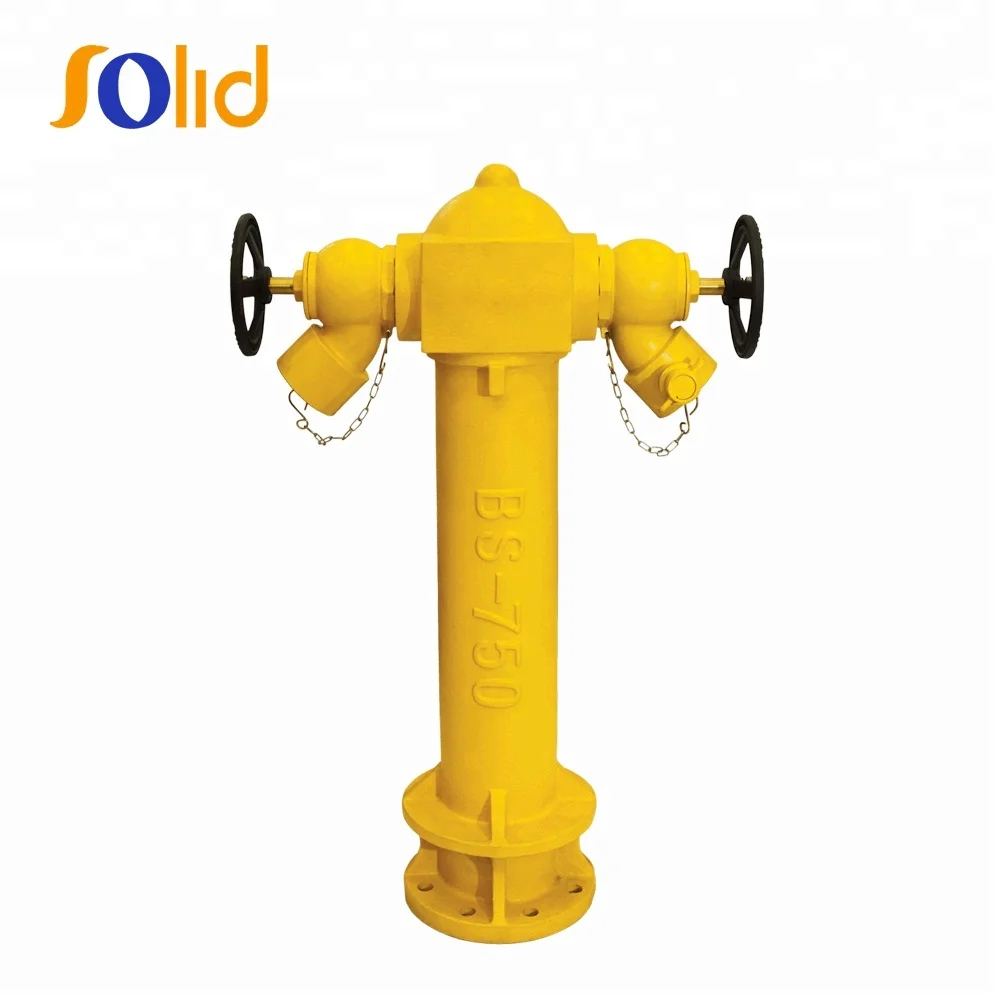 BS-750 Ductile Cast Iron 2-Way DN100 Outlet Pillar Fire Hydrant with Landing Valve
