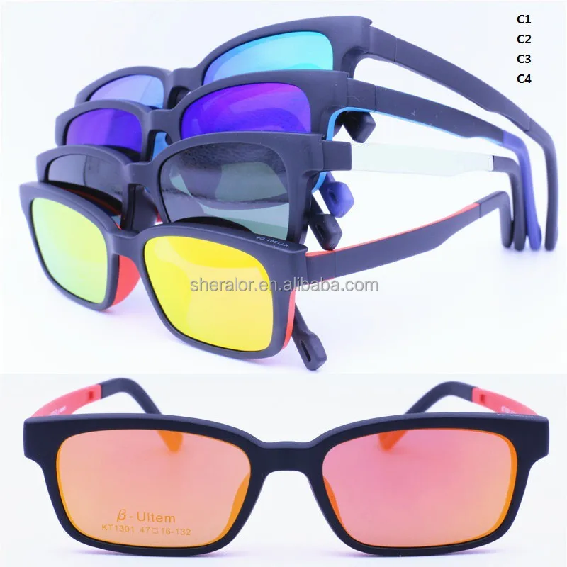 

Wholesales 1301 Children ULTEM opitcal glasses frame with magnetic clip on polarized sunglasses