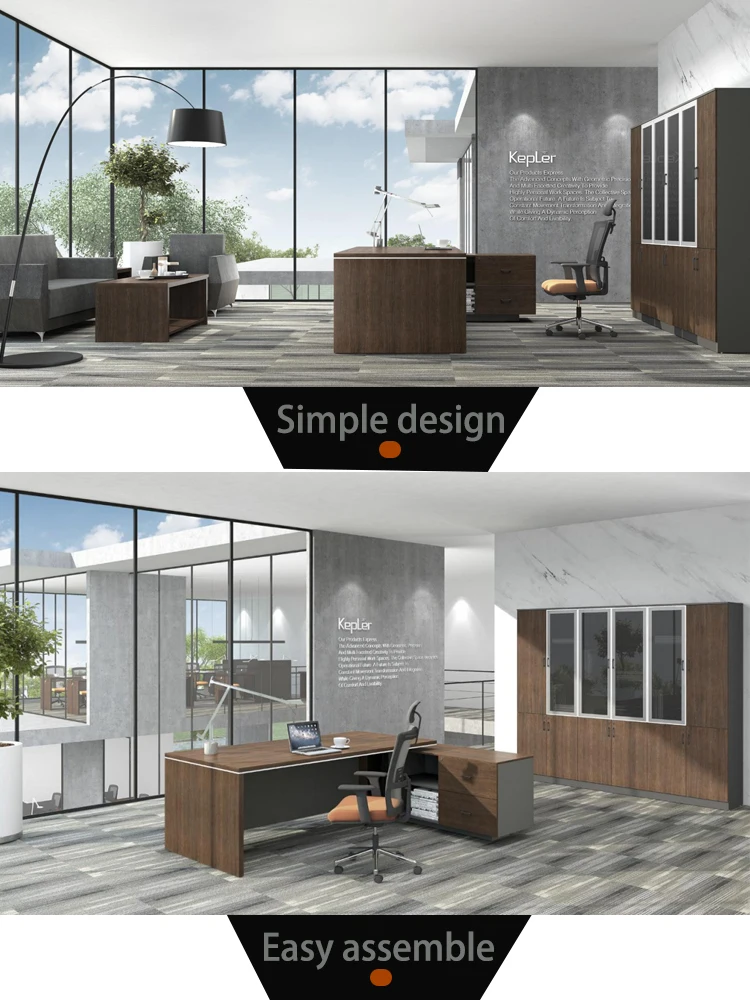 Competitive Price l shape desk commercial modern office furniture executive unique wood office desk