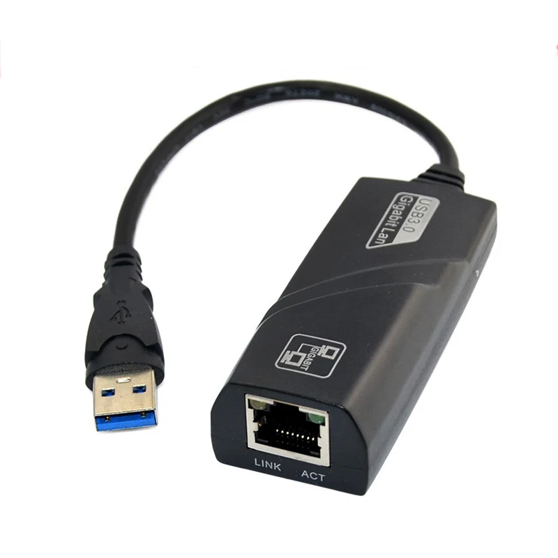 

ABS USB 3.0 TO RJ45 LAN CARD USB 3.0 To Gigabit Ethernet Adapter Plug&Play, Black