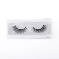 

Wholesale 100% 3D real mink false strip eyelash private label natural long black cotton stalk