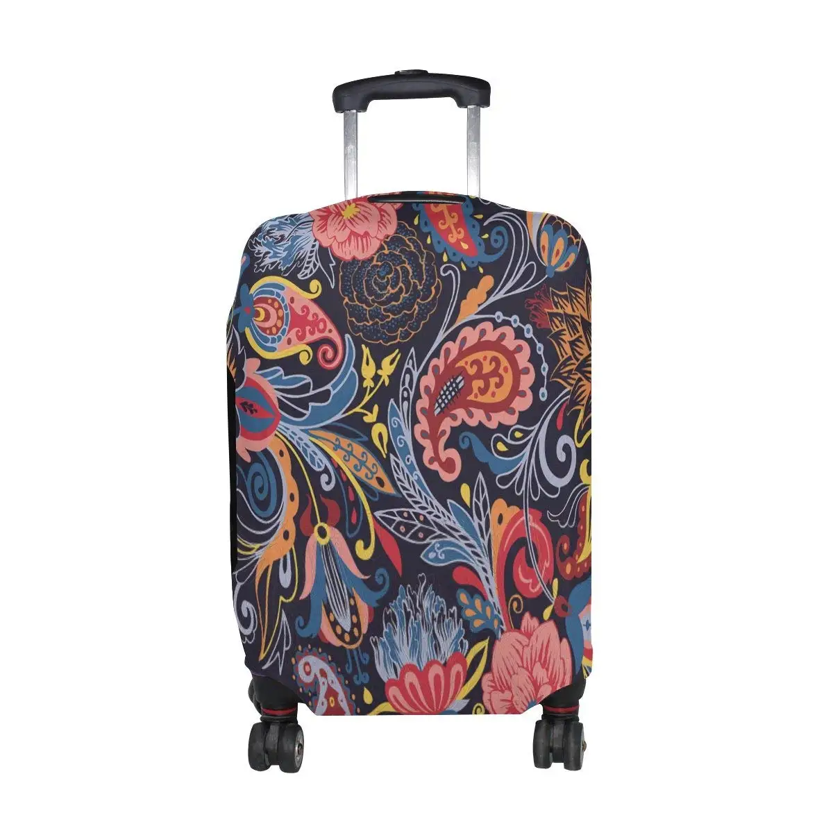 White Palm Leaves On Gray Travel Luggage Protector Case Suitcase Protector For Man/&Woman Fits 18-32 Inch Luggage