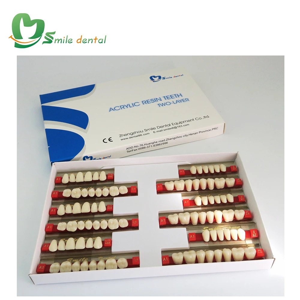 Denture teeth of full mouth two layer