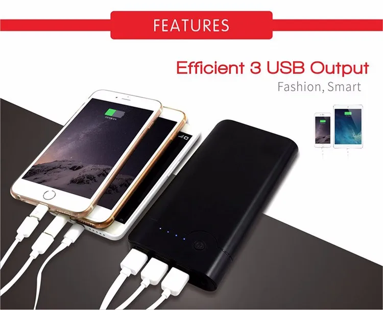 18650 Battery Portable Charger Fast Charging Power Bank 20000mAh