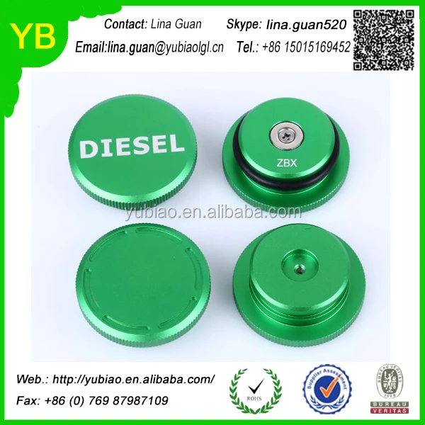
Stock green 6061 billet aluminum alloy fuel cap in Dongguan 