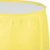 Solid Color 14 Feet Plastic Tablecloth Skirt, Disposable Plastic Yellow Tableskirts