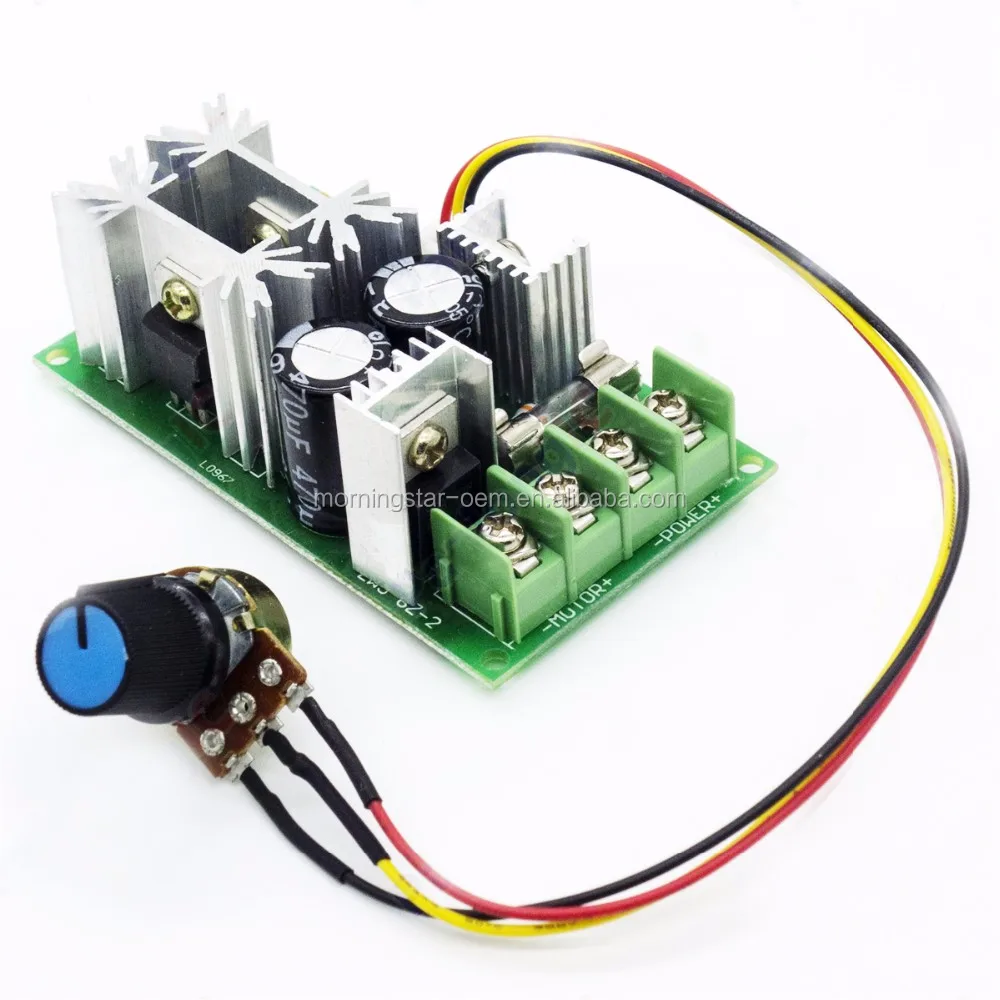 Controlador de Velocidad PWM DC Motor DC 10V-60V 12V 24V 36V 48V 20A con potenciómetro