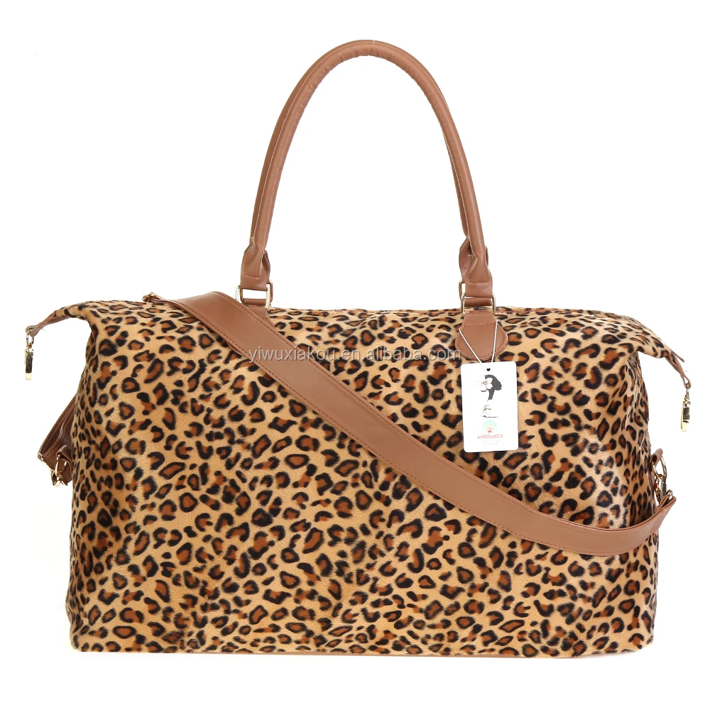 

Women Large Capacity Fashion Monogram Leopard Weekender Duffel Bag Travel Bags