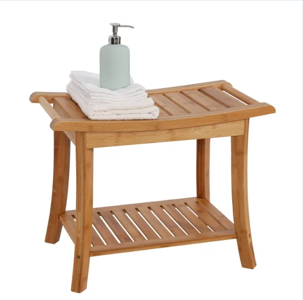 Bamboo Shower Bench Bath Seat Bench Perfect For Indoor Or Outdoor With