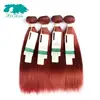 cheap human straight extensions hair bundles color 33 , fashion no shedding no tangle 33 colored red hair weaving
