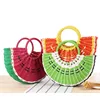 Lovely half round handmade PVC woven bag colorful summer beach bag