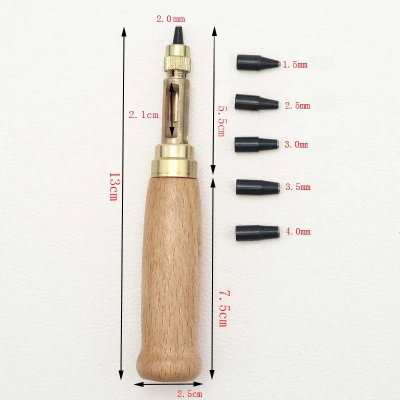 

Quiki Automatic Belts Punch Replaceable Rotary Punchers Brass And Wood Leather Craft Tools