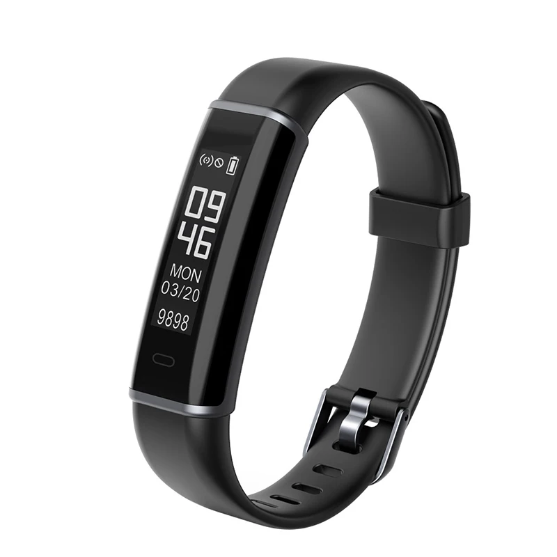 

2018 amazon new veryfit app smart wrist bracelet band fitness tracker with heart rate monitor, Black;blue and grey;green;purple;red