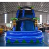 commercial 18ft palm tree bule marble one lane inflatable water slide for sale