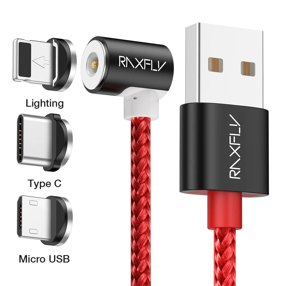 Free Shipping High Quality Magnetic Charger RAXFLY L-Type Design USB Cable Magnet Mobile Phone Cable