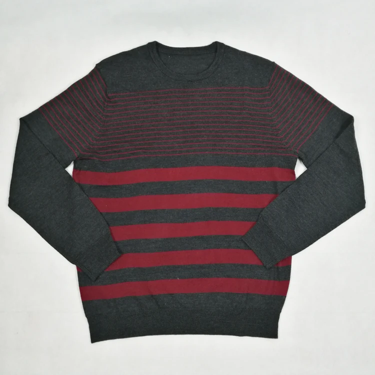 

Wholesale Long Sleeve Crewneck Striped Sweater Man