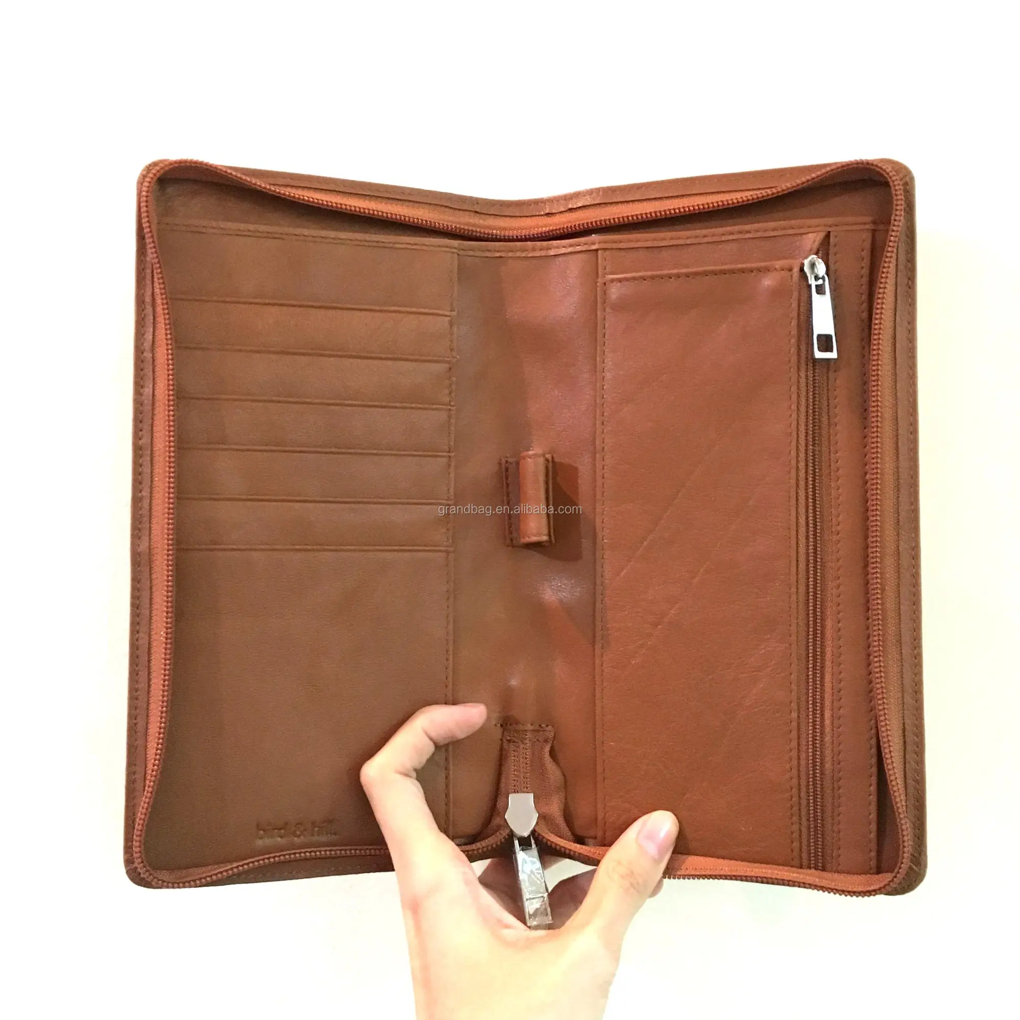 Custom Leather Travel Document Holder Organizer Wallet With Zips Buy