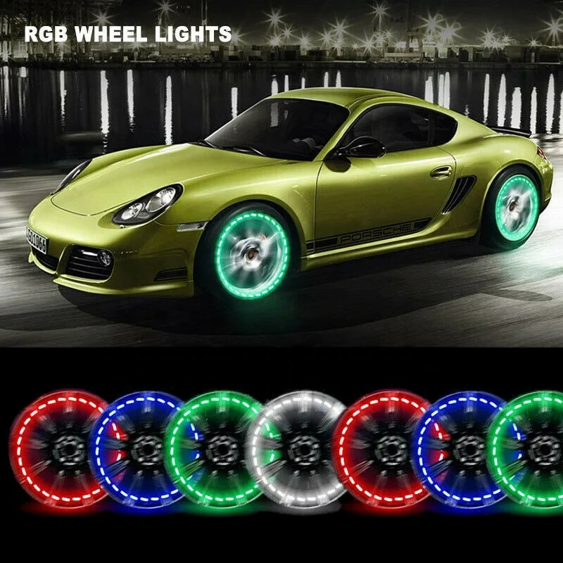 Set of RGB LED Wheel Ring Lights IP68 Dream Color Chasing 288LEDs Blue-tooth Control