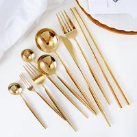 

In stock 304 stainless steel shiny gold cutlery