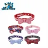 New Double Fabric Cloth Bowknot Neck Strap Soft Microfiber Striped Dog collar