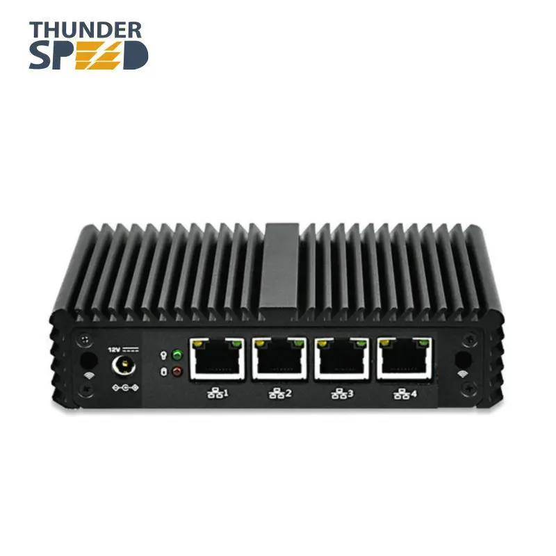 

Fanless Barebone J1900 4 LAN Port Pfsense Quad Core Firewall Mini PC, Black