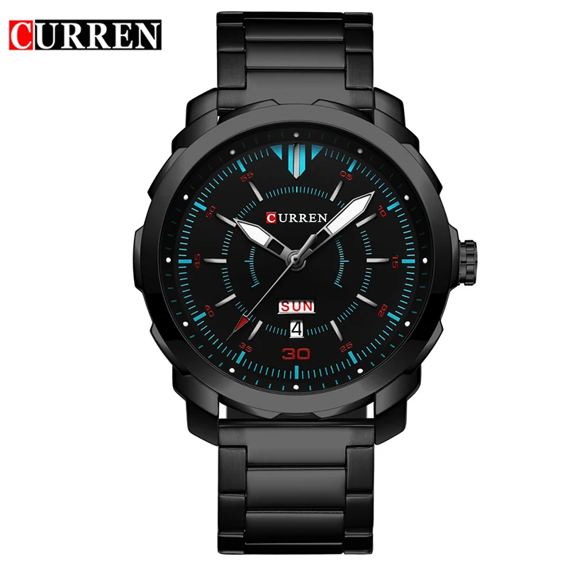 

CURREN 8266 Mens Watches Top Luxury Relogio Masculino Famous Watches Men Double Date Stainless Steel Waterproof Quartz Watch