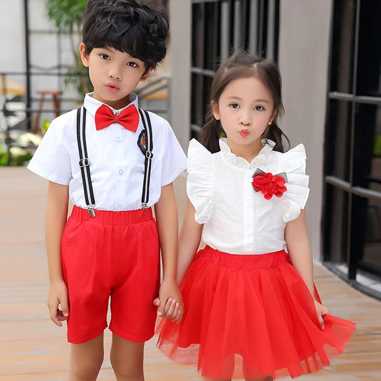 

Beautiful sleeveless lace skirt summer kid models of school uniform