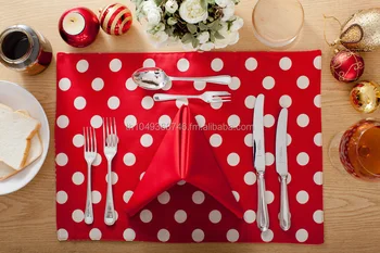 Polka Dot Print Placemat Red White Placemats Product Polka Dot Print Placemat Red White