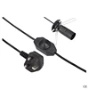 Factory Sale UK 3 Pin AC Salt Lamp Electric Cable power Socket Switch E14 Lamp Holder Wire Power Cord With Dimmer