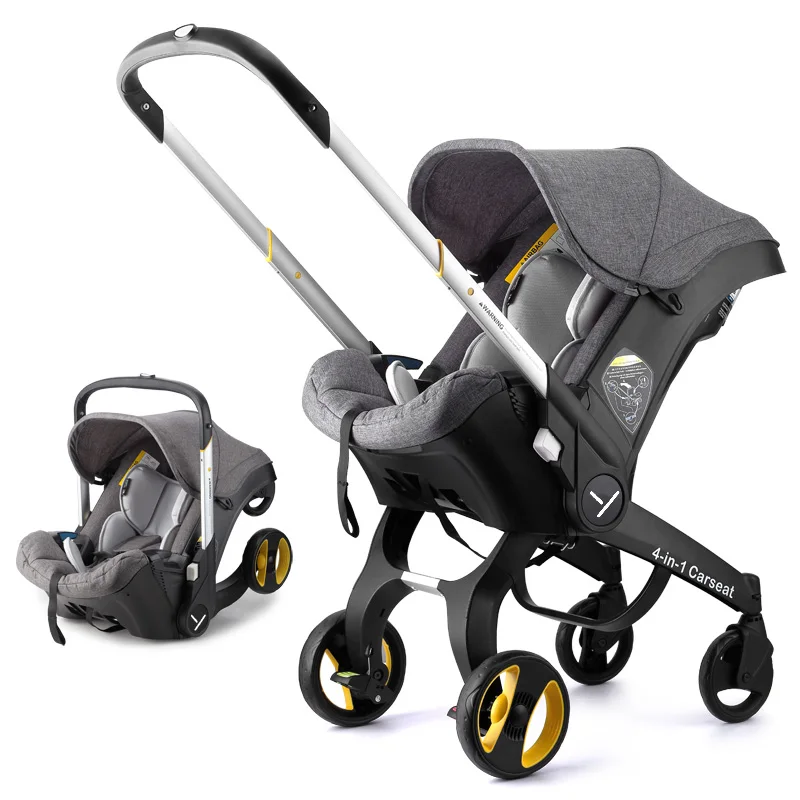 

4 IN 1 Car Seat Stroller Baby Carriage Basket Portable Travel System Stroller with Safety Seat for 0-3 Years baby, N/a