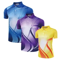 

customized logo desgin table tennis t shirt sports wear men women full sublimated badminton t shirts