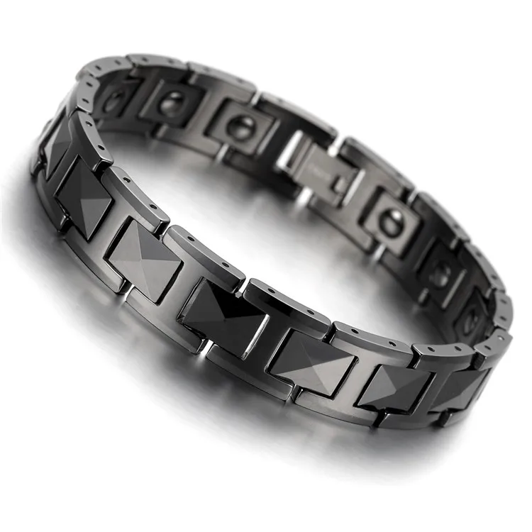 

Black Mens Jewelry Ceramic Tungsten Hematite Bracelet Magnetic Benefits