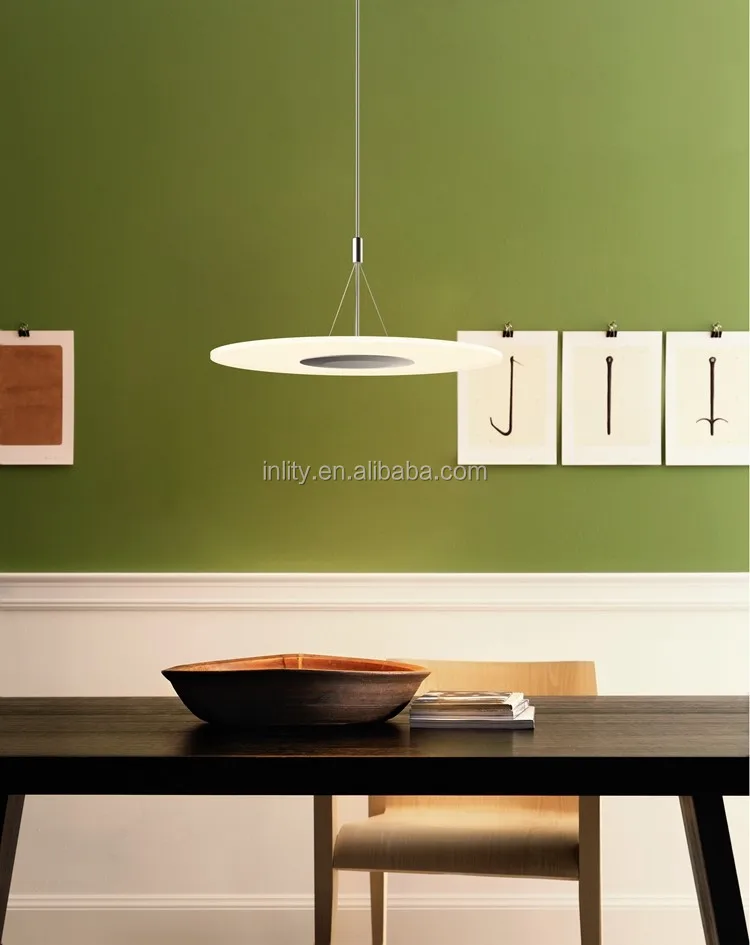 Dimmable Round Clear Panel Pendant Light For Dining Room