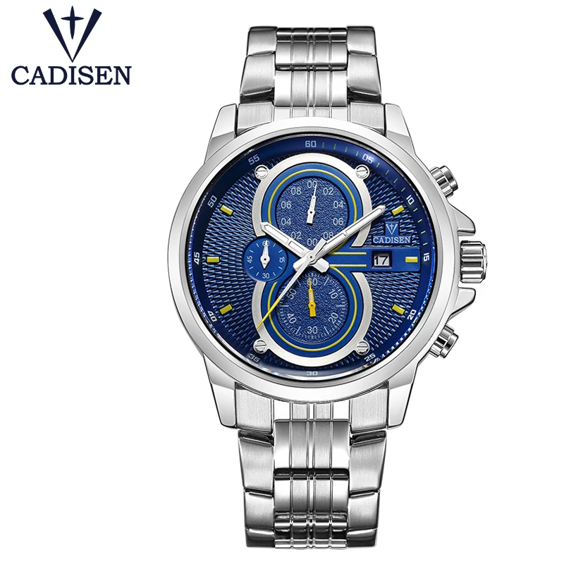 

Luxury Brand Cadisen 9054 Chronograph Men Sports Watches Waterproof Steel Casual Quartz Men's Fashion Watch Relogio Masculino