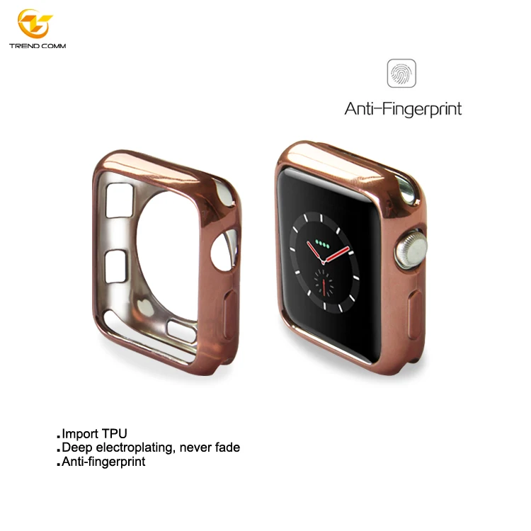 

Customized Electroplating Flexible TPU Full Cover Case For Apple Watch Series 1/2/3/4/5/6