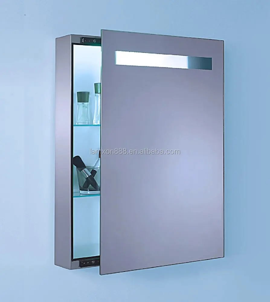 Mur monté salle de bains lumineuse led armoire de rangement avec ...