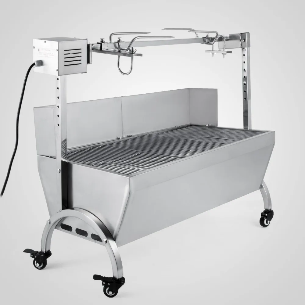 132 Lbs Bearing Lamb Spit Roaster With Electric Motor Grill