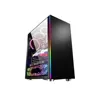 POWERCASE Tempered Glass MINI-ITX MATX ATX Gaming Support RGB Rainbow Cooling Fan Desktop Gaming Computer PC CASE
