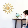 DIY sun flower shaped mirror clock 3d DIY clear acrylic wall clock
