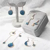 Enamel drop jewelry cheap gift blue moon star earrings