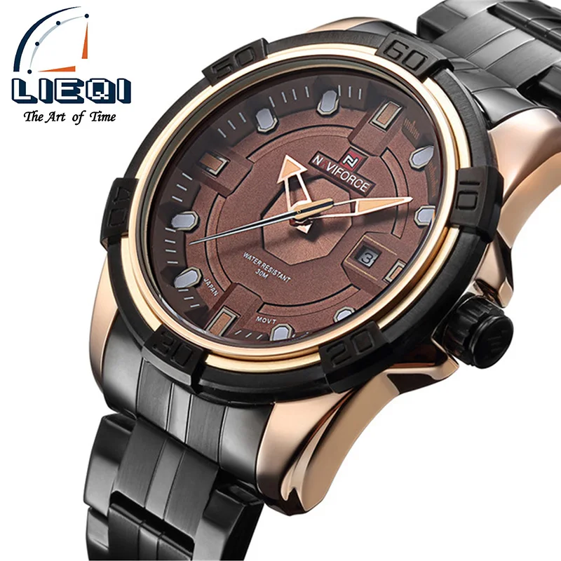 

Men Wrist Watch Water Proof Watch Quartz Military Stainless Steel Naviforce Watch