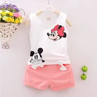 

Minnie Spring Baby Clothing Sets Children Boys Girls Kids Brand Sport Suits Tracksuits Cotton Short + Pants 2pcs