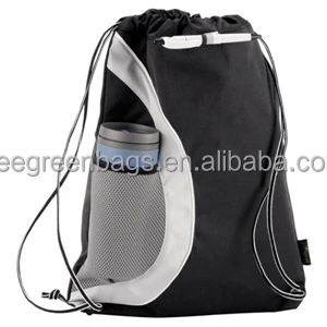 Front Water Bottle Holder Sling Drawstring Bag With Custom Printing Front Water Bottle Holder Sling Drawstring Bag With Custom Printing Side Mesh Pocket Sport And Gym