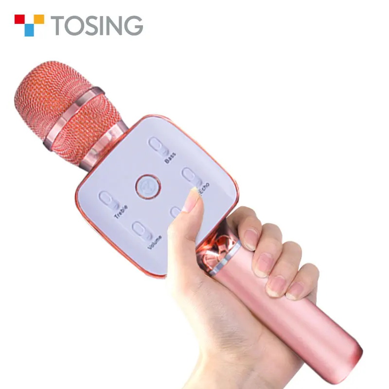 

Tosing 02 Duet Portable Wireless Speaker Karaoke Microphone,Built in Speaker Singing Karaoke Machine, Silver;rose gold