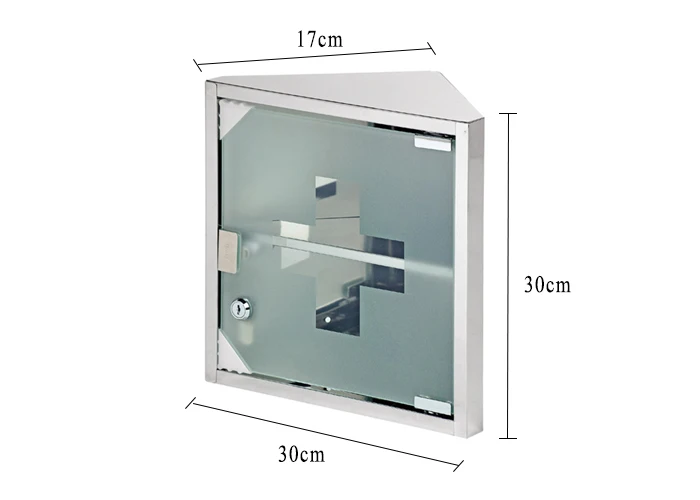 Bathroom Corner Triangle 2 Layers Stainless Steel Medicine Cabinet