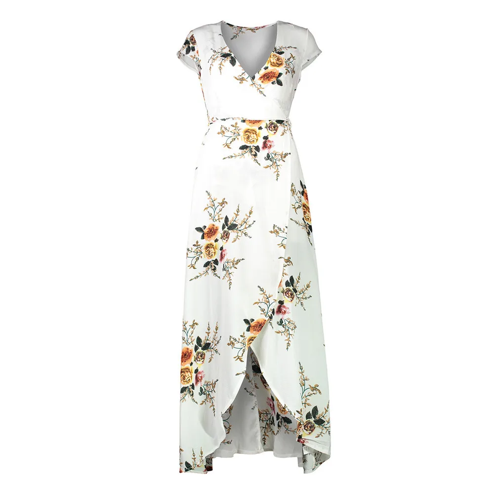 

wholesale summer floral casual long dress women