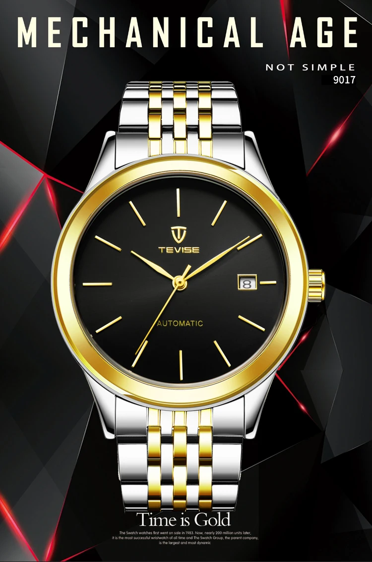 Tevise 9017 Watch Made In China Luxury Brand Automatic Quartz Japan Movt 3atm Water Resistant ...