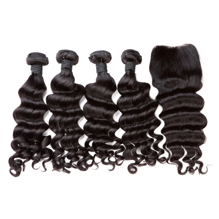 

10a grade unprocessed loose wave cuticle aligned remy real human hair bundles, N/a